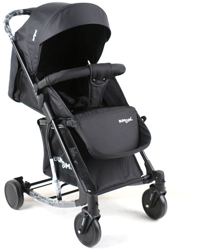 BUMTUM Baby Stroller/Pram For 0 to 3Yrs. Adjustable Backrest Reversible Handlebar Stroller(3, Black)