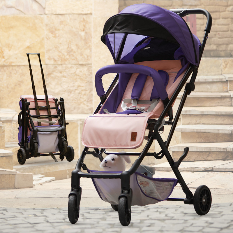 Lifelong Cuppy Baby Stroller LLBSTR02 with One Hand Fold, Mosquito Net, Cup Holder Stroller(3, Pink, Purple)