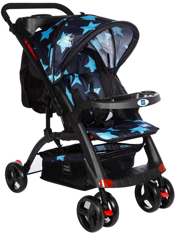 MeeMee Baby Stroller Pram 0-3 Years with Pothole Shock Absorber and Extra Storage Pram(3, Blue)