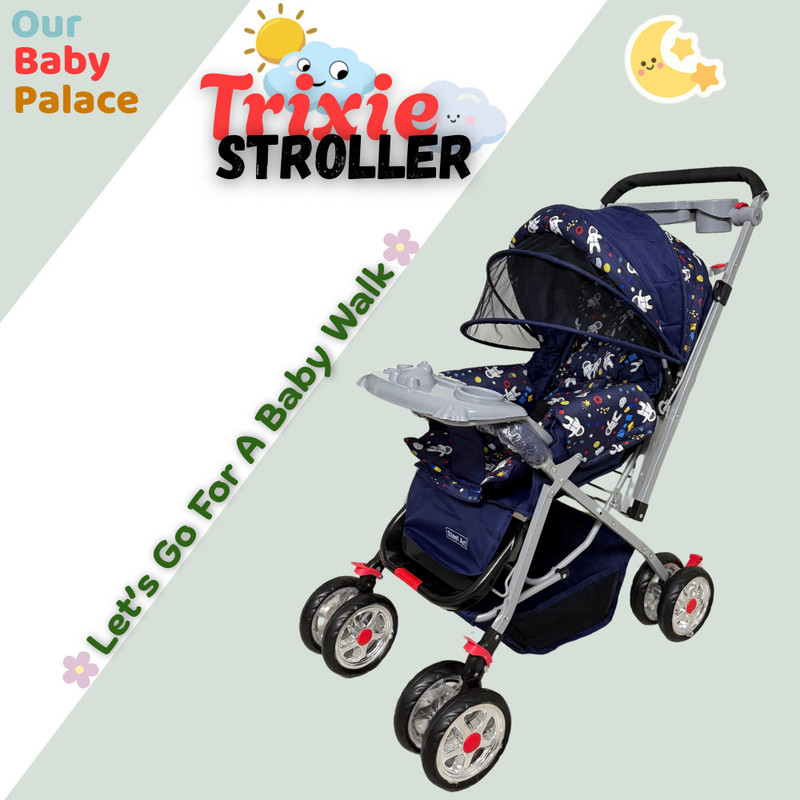 HappySteps Trixie Pram With 8 Chrome wheels Pram(3, Multicolor)
