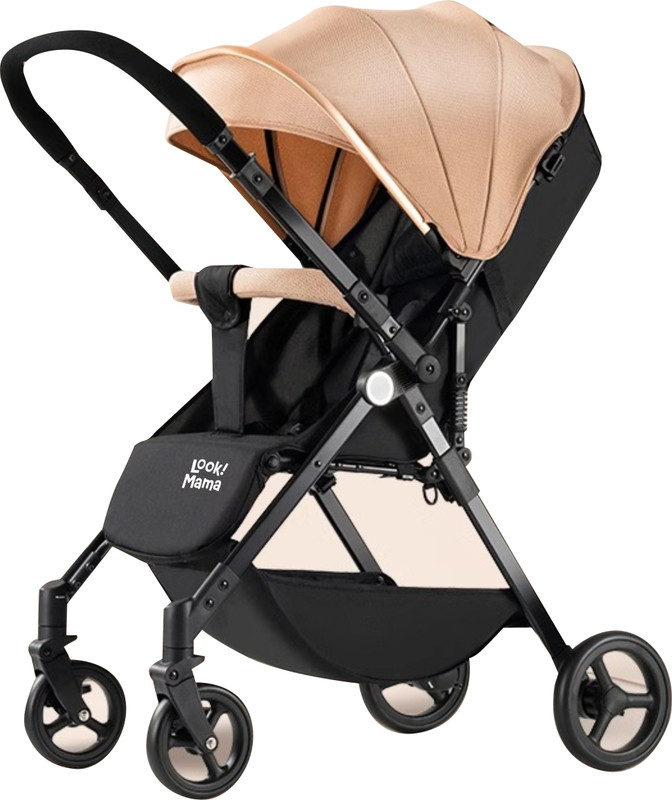 LOOK MAMA Lightweight Stroller Fully Reclining Suitable from Birth to Approx. 4 Years Stroller(Multi, Beige)