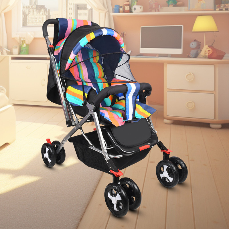 flammable baby pram/Stroller,easy fold ,for new born baby/kids,0-3 years. Twin Strollers & Prams(3, Multicolor)