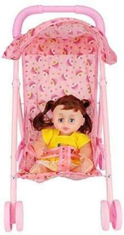 AHTUW Kid New Toy Set House Trolley with Doll for Kids Girls Stroller(Multi, Multicolor)