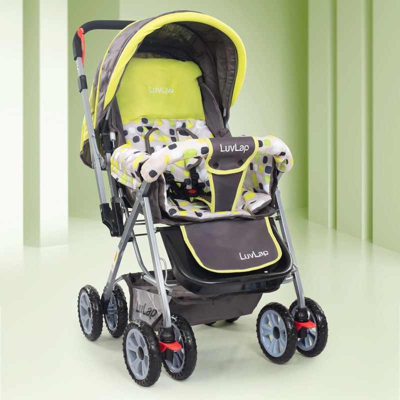LuvLap Sunshine Stroller/Pram, Easy Fold, for Newborn Baby/Kids, 0-3 Years, Stroller(3, Green)