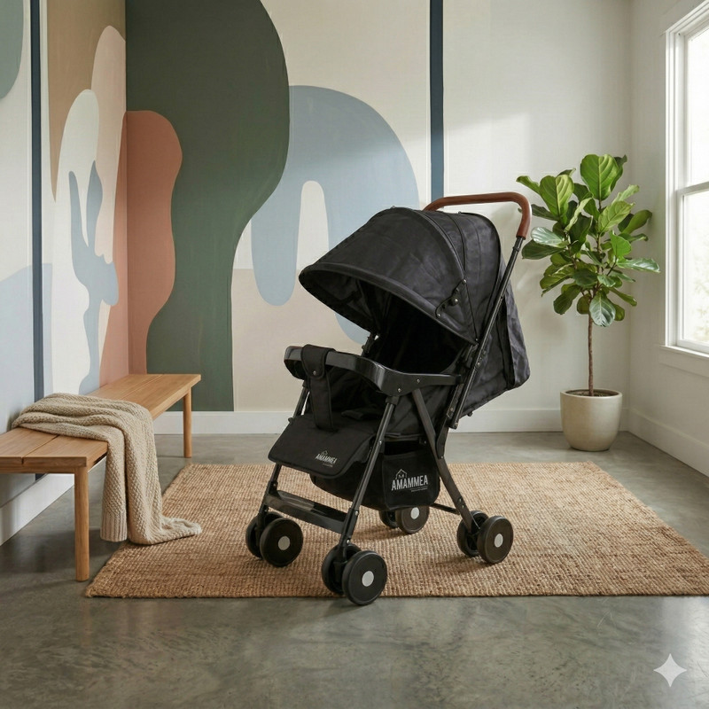 Babanza Baby Stroller Pram(3, Black)