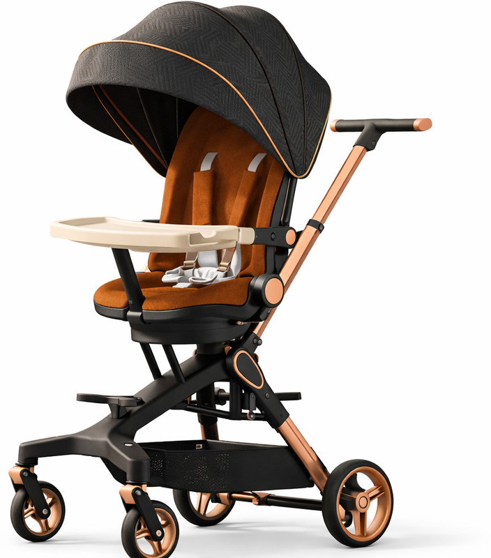 HONOR YOUR HOME 360° Rotatable Baby Stroller/Pram, Easy Fold, for Newborn Baby/Kids, 0-3 Years Stroller(3, Black)