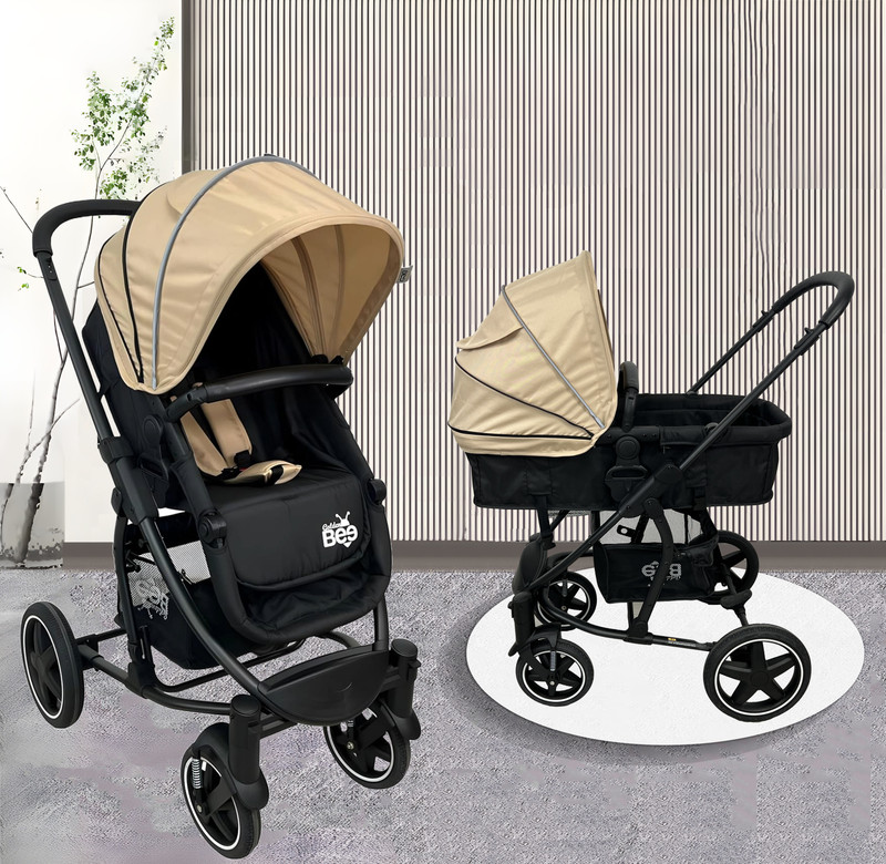 Golden Bee Royal Crown Stroller/Parm for Infant, 2 in 1 Transformable, Baby Age 0-3 Years Pram(3, Gold)