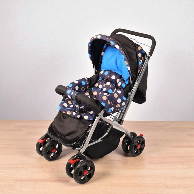 s m products Baby Stroller Pram With Mosquito Protecter Net Reversible Handlebar Pram(3, Navy Blue)