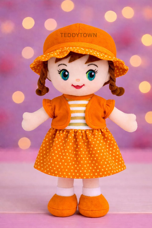 Teddytown Winky Doll Plush – Orange Sweetheart  - 40 cm(Orange)