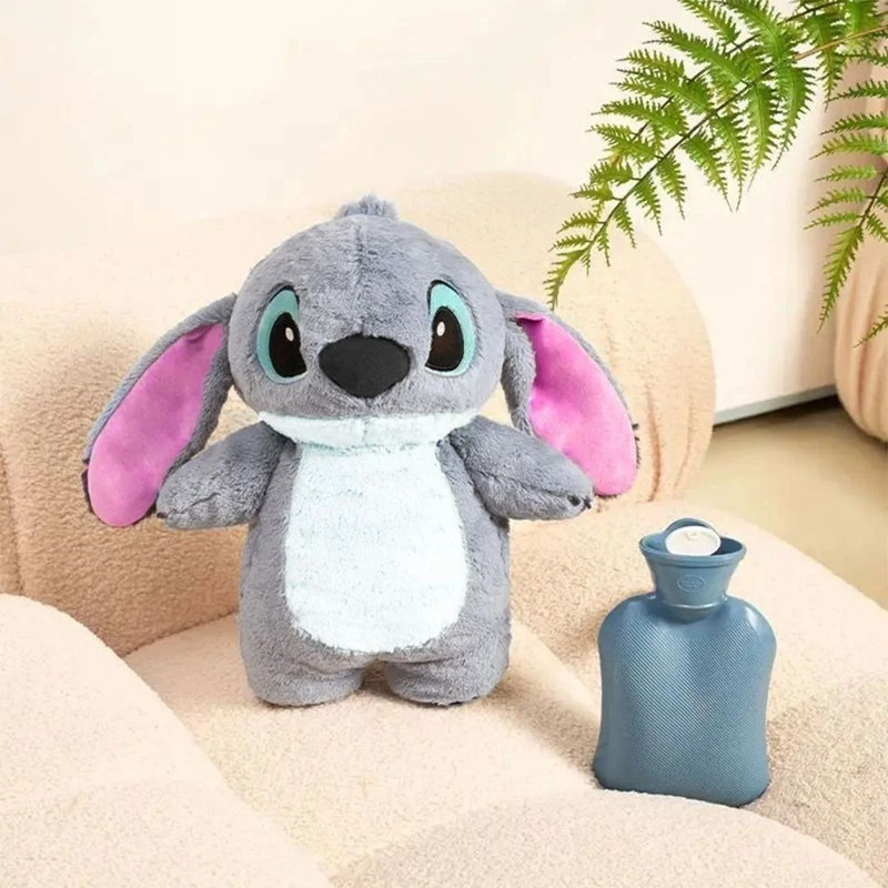 Plushora Cute Stitch Teddy Soft Hot Water Bag for Period Cramp Relief  - 30 cm(Grey)