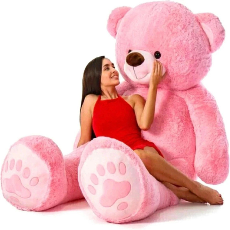 vtb retail stuffed toys 4 feet pink teddy bear / high quality / love teddy For girls valentine & Anniversary gift / cute and soft teddy bear -122 cm (Pink)  - 48 inch(Pink)