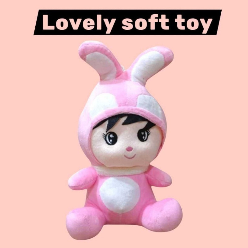 Luipui Cute Rabbit Charming Soft Toy Super SoftN504  - 32 cm(Pink)