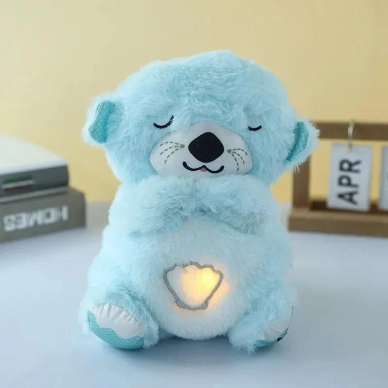 VIGRATI ENTERPRISE Breathing Teddy Bear with Music for Baby Sensory Sleep Lights - 25 cm(Multicolor)