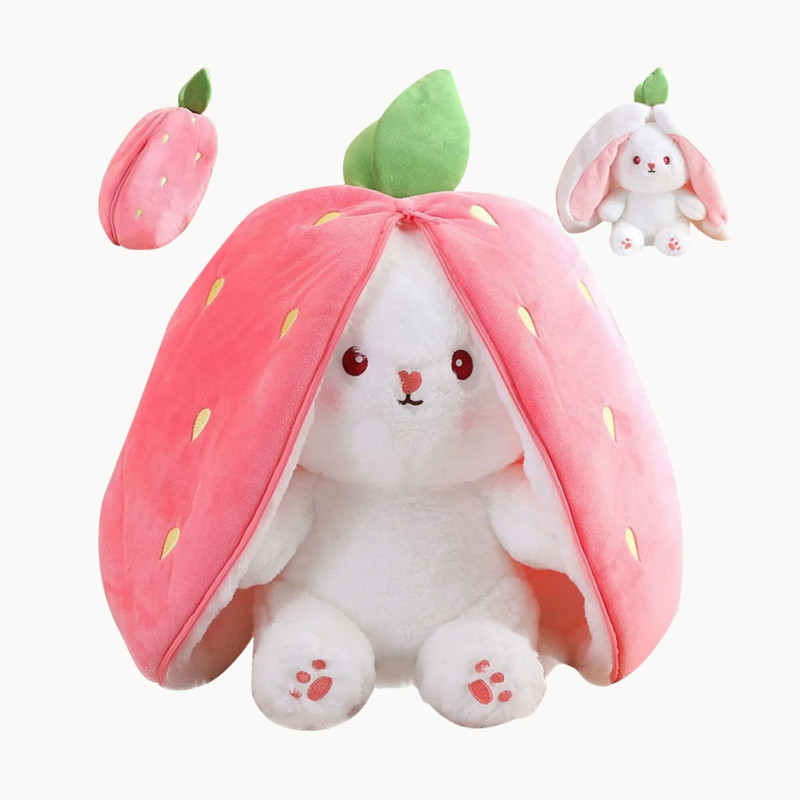 Rooboo Zipper Rabbit Funny | Stuffed Animal Plush Toy - 38 cm(Pink)