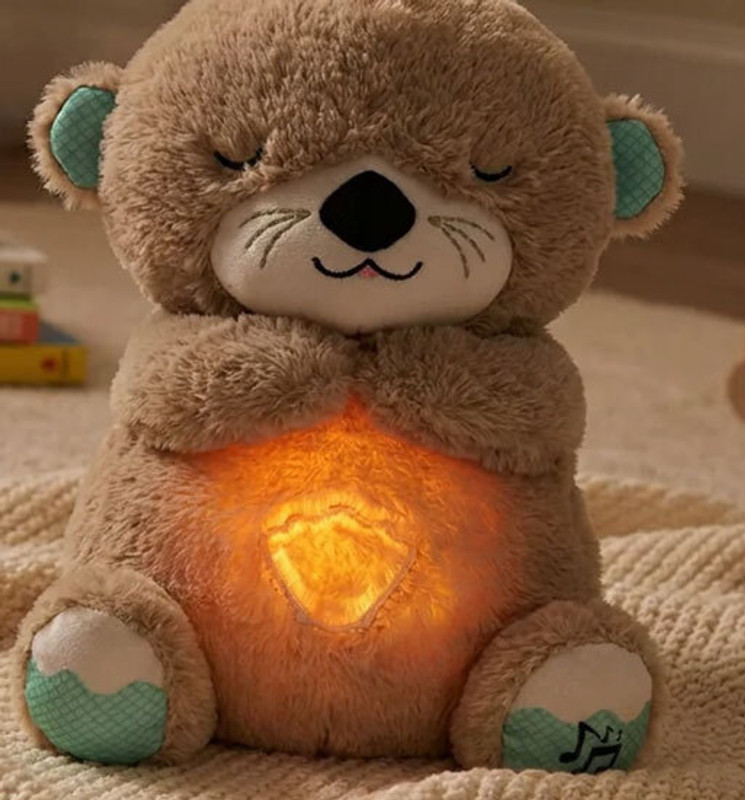 RECTITUDE Portable Plush Baby Toy with Music, Sounds, Lights and Breathing - 3 inch(Grey)