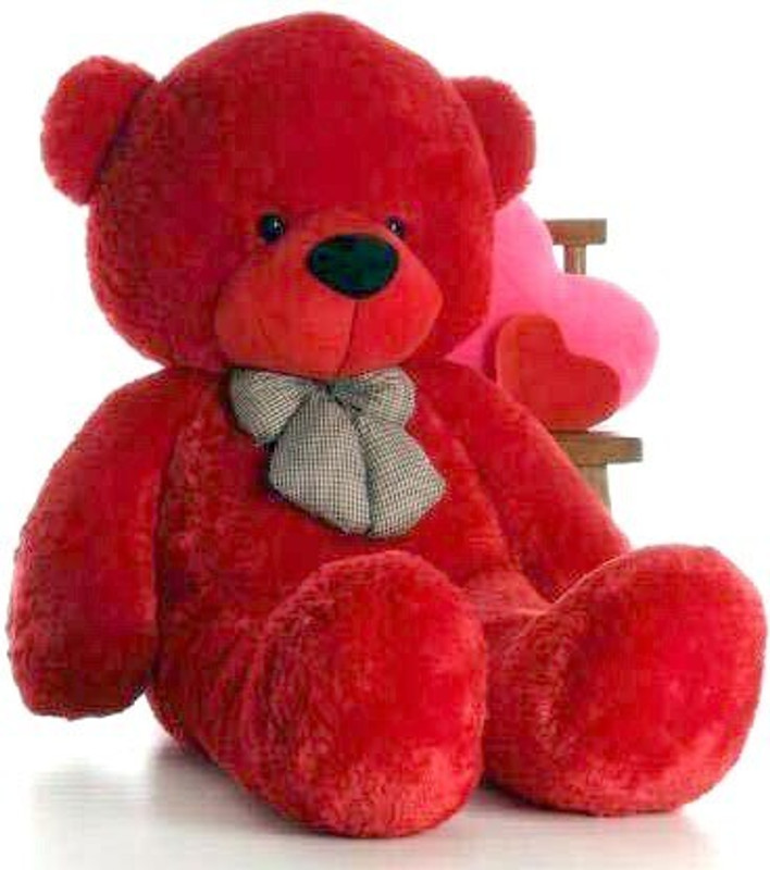 JST SOFT TOYS 3 Feet Soft Teddy Bear 90.10 cm ( Red ) - 90.10 cm (Red) - 90.1 cm(Red)
