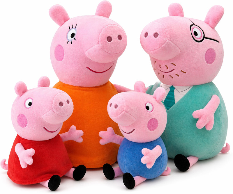 Haven Hug Peppa Pig Family Plush Toy Set of 4 - 18 cm(Multicolor)