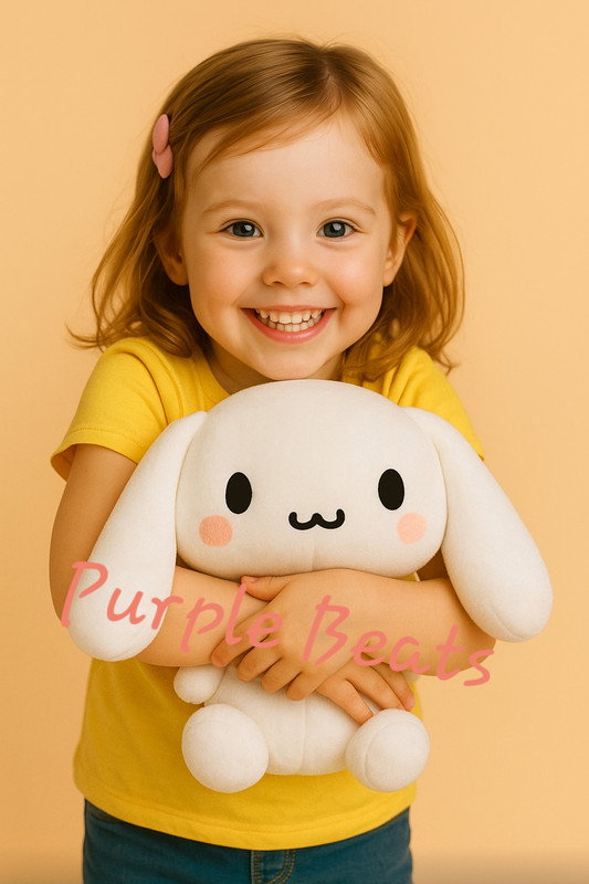 Purple beats Black Eyes Cinnamon Roll Plush Toy - 10 mm(White)