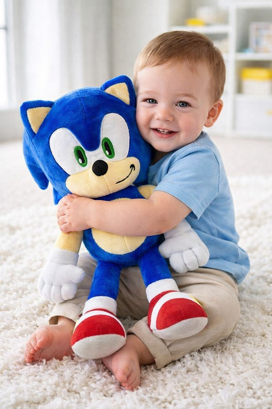 OPTIVON Large Sonic Character Soft Cotton Toys | Sonic for Kids in Large Size - 45 cm(Blue)