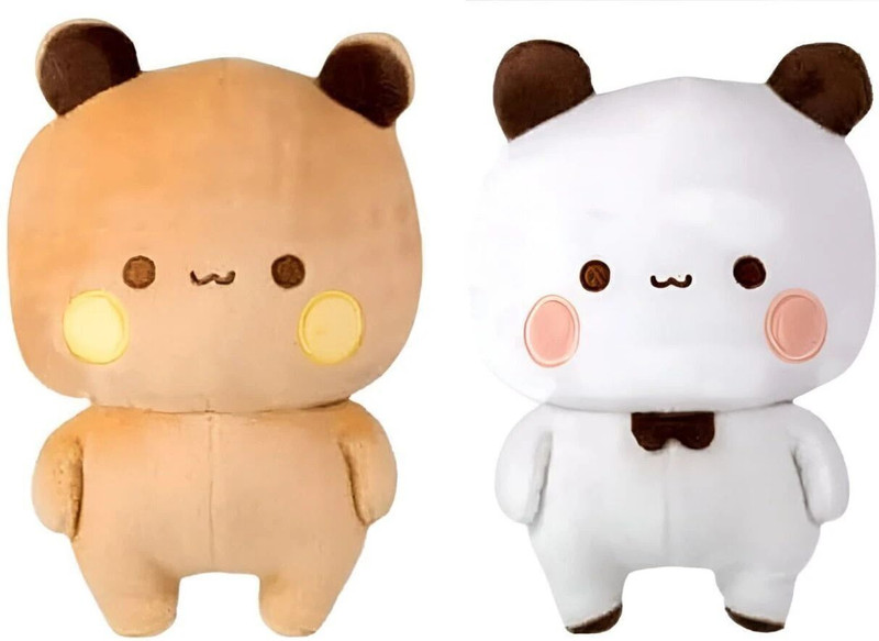 tinytotem Bubu Dudu Brown White Teddy Bear Soft Toy Gift for Kids,Girls,Girlfriend,Couple  - 30 cm(brown,white)