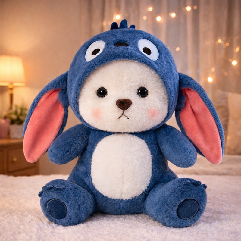ValoraStore Blue Hoodie Teddy Bear Soft Toy for Baby & Kids | Birthday Gift & Home Decor - 28 cm(Blue)