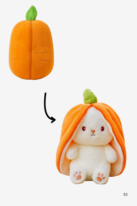 TEDDY TOWN Fruit Carrot Rabbit Soft Toy - 25 cm(Orange)