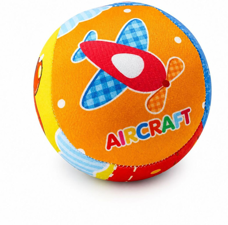 Hi Mom Kids World Soft Printed Baby Play Ball Lightweight Fabric Toy for Kids and Toddlers  - 9 cm(Orange)