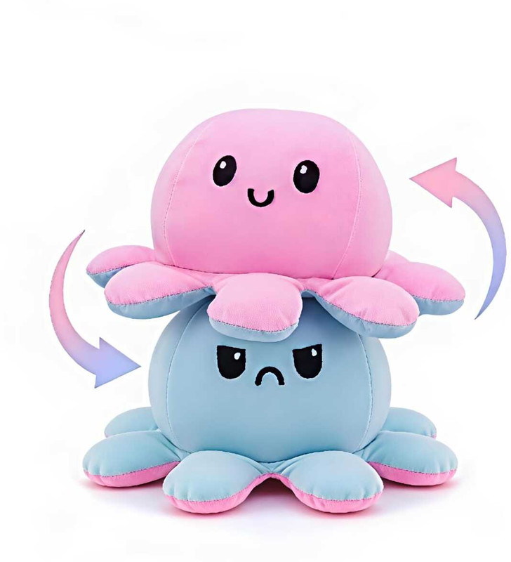 QUEENSKANDHA Octopus (pink + blue) 25 cm - 25 cm(Pink and blue)