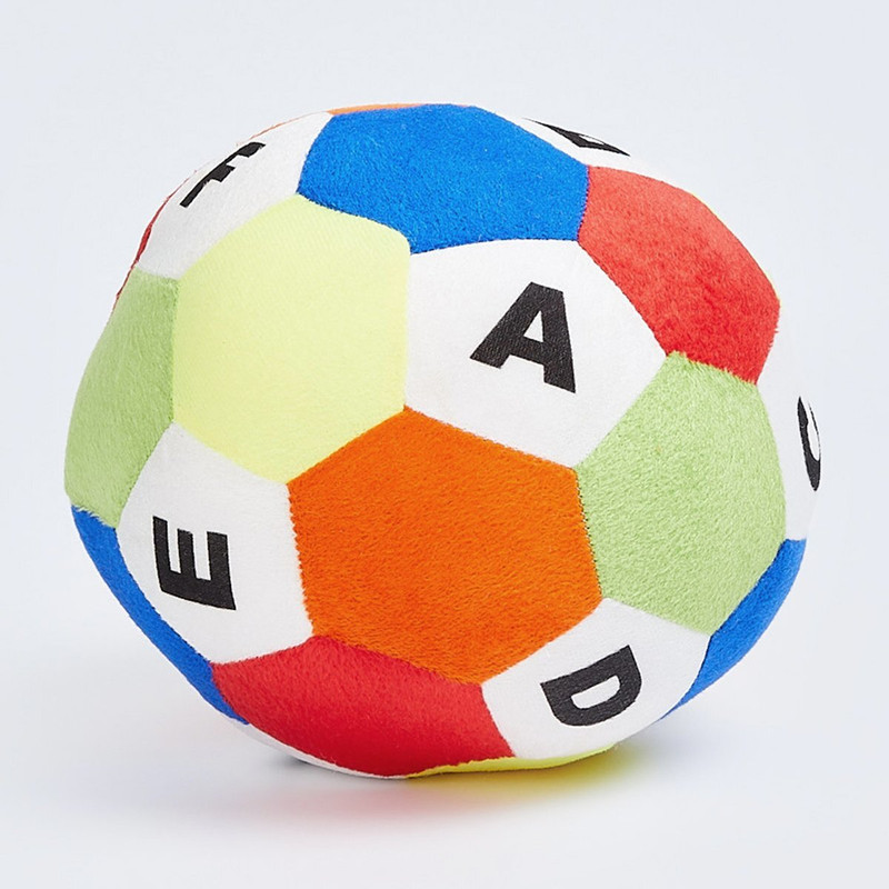 Toyingly Kids Colourblocked Ball Soft Toy | ABC Ball For Kids Playing And Learning  - 15 cm(Multicolor)