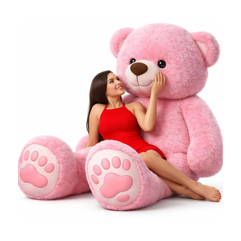 vtb retail stuffed toys 4 feet pink teddy bear / high quality / love teddy For girls valentine & Anniversary gift / cute and soft teddy bear -122 cm (Pink) - 48 inch(Pink)