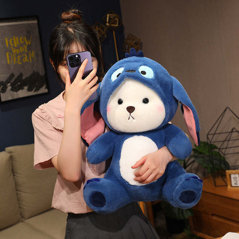 AN Teddy HODDIE BEAR BLUE 30 CM | Non-Allergic Soft Toy  - 30 cm(Multicolor)