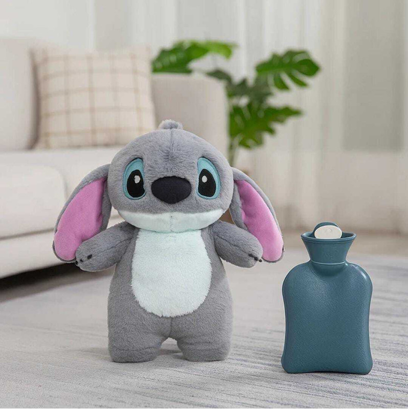 Hemu Cute Stitch Hot Water Bag with Cover – Winter Warm Bottle for Kids & Adults  - 6 cm(Grey)