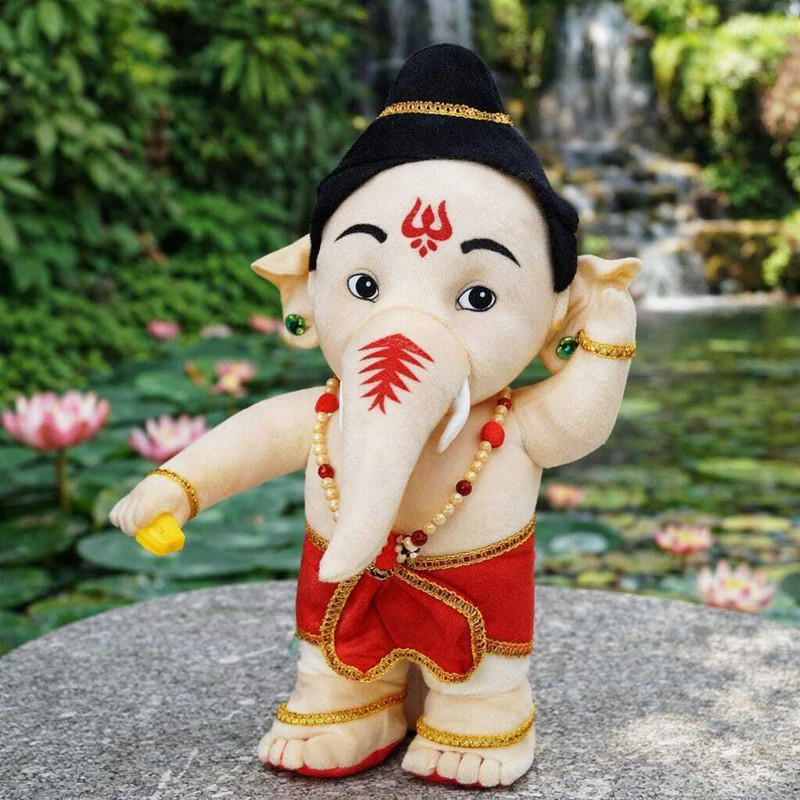 Madhvyaa Premium New Cuddly Bal Ganesh Stuffed Toy for Babies and Children  - 30 cm(Cream)