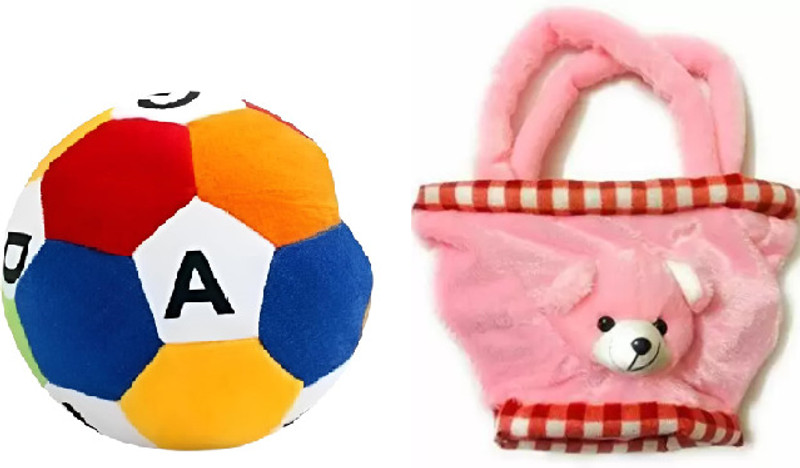 Nihan Enterprises Best Quality Super Soft heart box & Football Combo Toy for kids - 30cm  - 25 cm(Multicolor)
