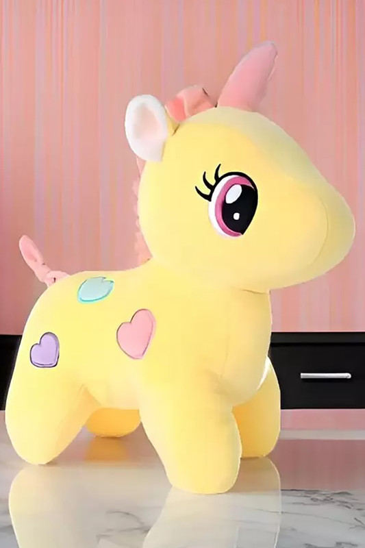 Nyaara Standing Unicorn Teddy Bear Plush Soft Toy for Kids  - 25 cm(Yellow)
