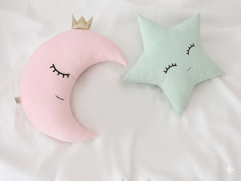 Kashish gift gallery Stuffed Moon Star Pillows For kids  - 30 cm(Multicolor)