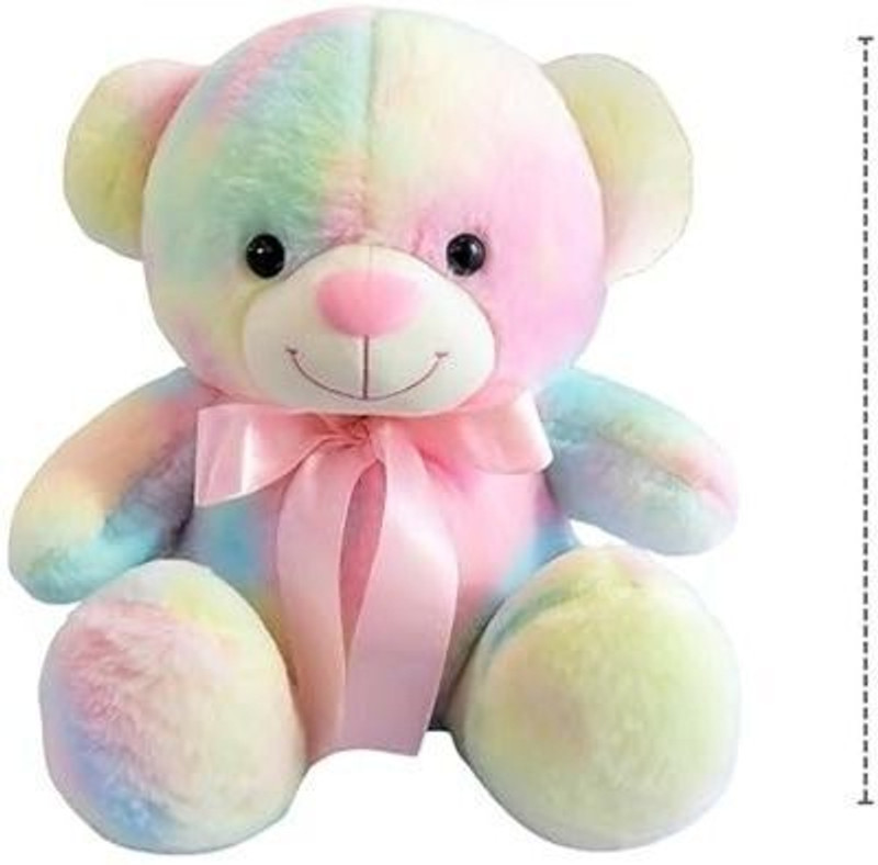 tinytotem Soft Plush Rainbow Teddy Bear | Cute Teddy Bear for Girls & Adults - 33 cm(Multicolor)