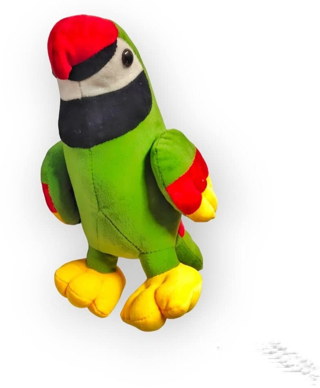 OCTOPUS Green Parrot Soft Toy for Kids | Stuffed Plush Animal - 23 cm(Multicolor Parrot)
