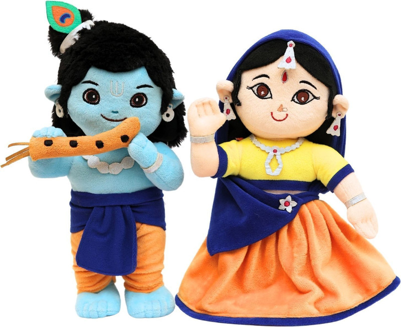 Panda's Box Lord Krishna & Radha Duo (Non-Musical) | Soft Plush Toys  - 30 cm(Multicolor)