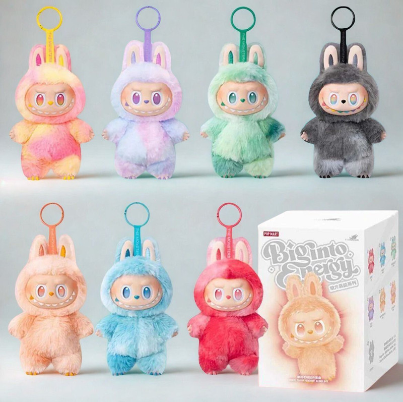 PlushVibe PopMart Labubu Doll Soft Plush Toy Collectible Mystery Blind Box(Multicolor, Purple, Orange, Green, Blue, Red, Orange)