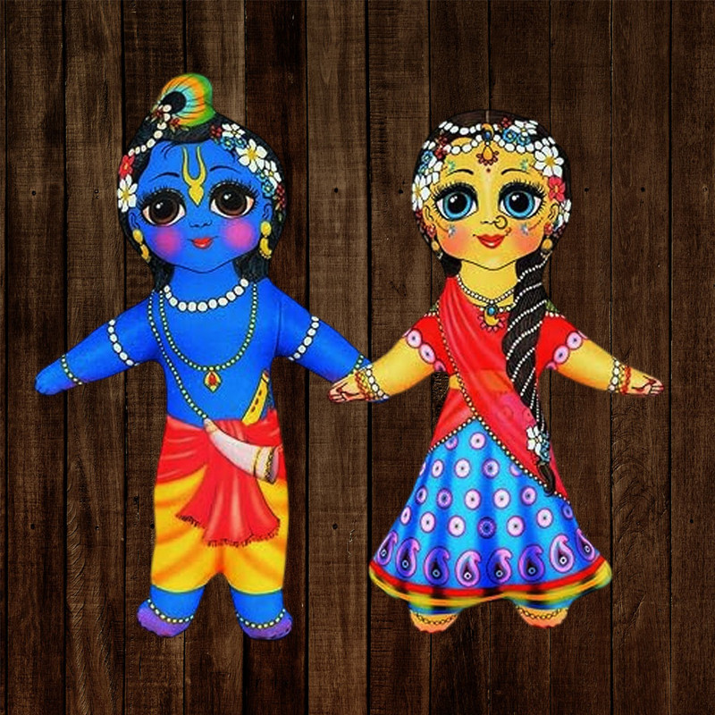 SRGS Radha Krishna Soft Doll Set Devotional Toy for Temple, Home Puja & Gifting  - 7 cm(Multicolor)