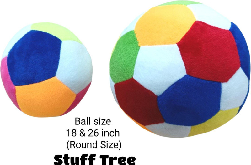 stuff tree Combo of 2 Soft Ball Multi color with perfect size for kids baby boys to play - 18 cm(Multicolor)
