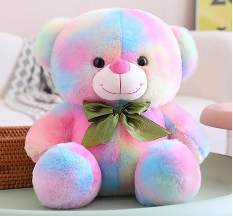 Zexsazone Soft Huggable stuffed teddy bear for Kids wife lover sister birthday gift  - 32 cm(Rainbow)