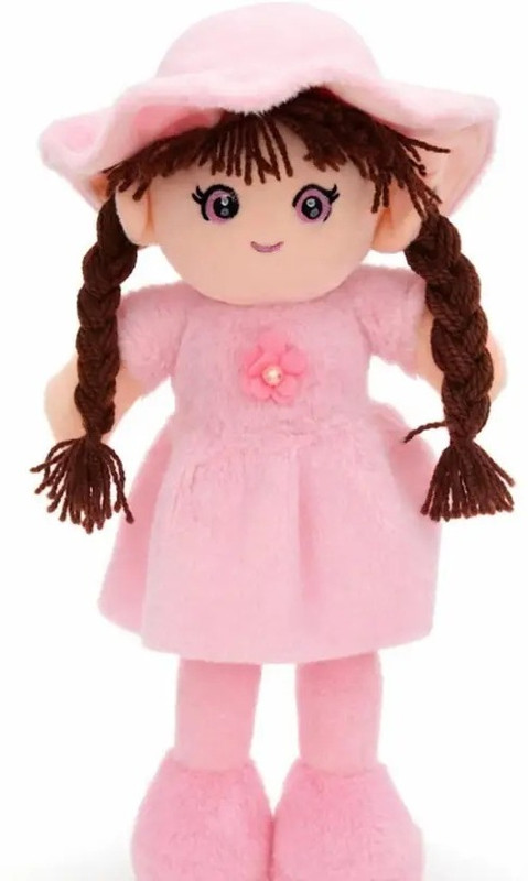 Anidhi Soft Plush Doll, Rainbow Tie-Dye Dress with Flower Best toys-46 cm(Multicolor)  - 40 cm(Multicolor)