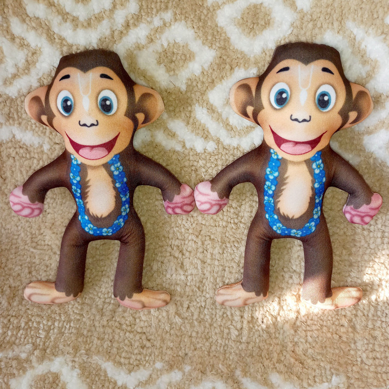 UAS ACHYUTA EXPERT TRADING CO UAS VRINDAVAN MONKEYS SOFT TOYS  - 7 inch(Multicolor)