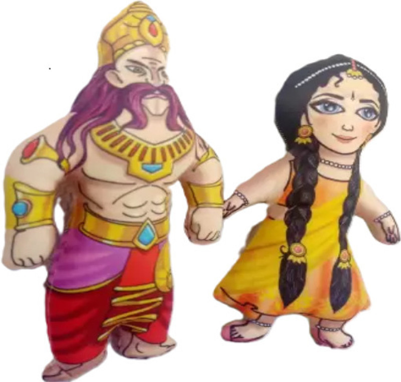 Vrindavanstore.in Kansa King of Mathura and Putana The Demoness Soft Toys for Kids - 18 cm(Muliticolor)
