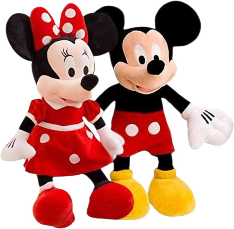 Muzito Mickey Mouse, Minnie Mouse Couple Cartoon 51cm Gift Soft Toy ( Multicolor) - 30 cm(Multicolor)