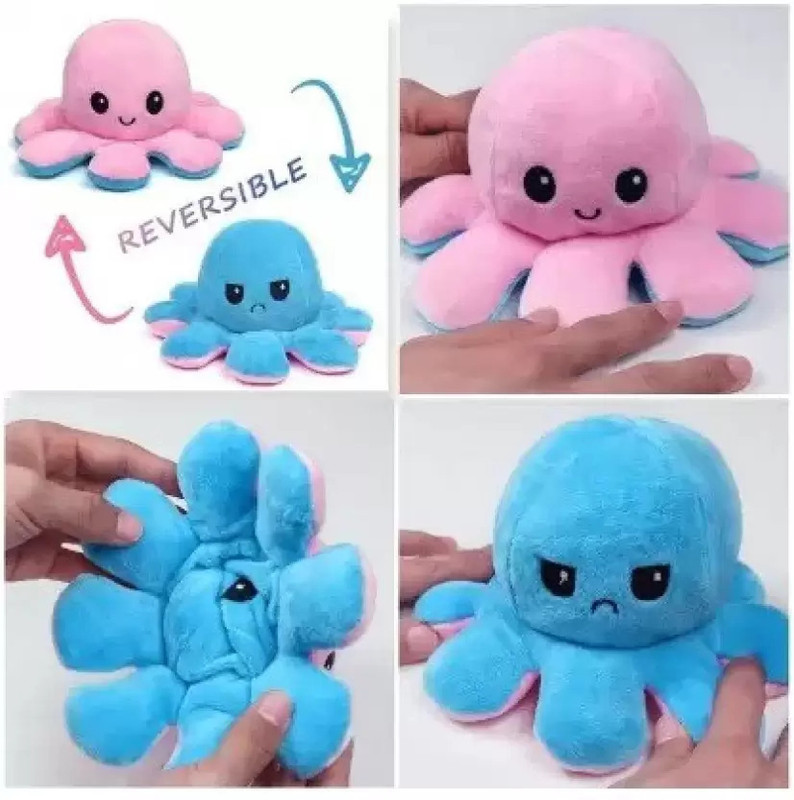 EVK ® Premium Quality Super Soft Reversible Mini Octopus  - 12 cm(Multicolor)