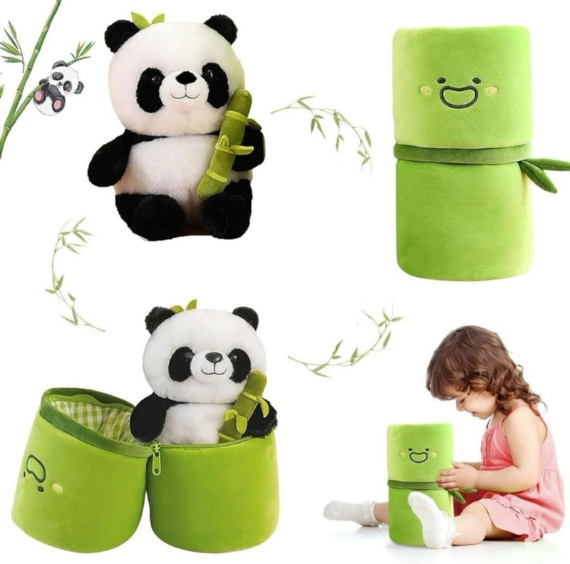 RSY Hot Selling Reversible Bamboo Panda Cute Soft Toy - 28 cm(Green, Black)