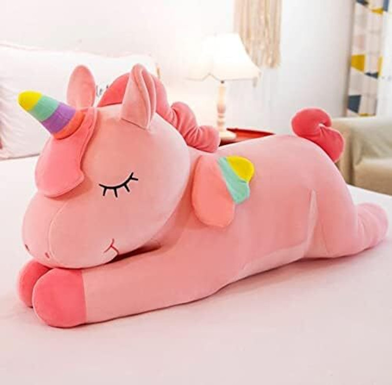 Lexigo Cute Flying horn unicorn Soft Toy Size 25 cm For Gift - 25 cm(Pink)